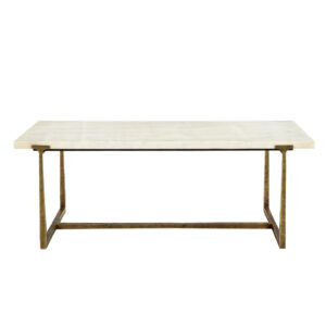 BAKARI COFFEE TABLE ΛΕΥΚΟ BRASS ANTIQUE 122x61x44.5cm