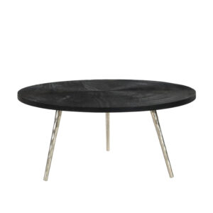 ZEN COFFEE TABLE ΜΑΥΡΟ ΑΣΗΜΙ 91x91x40cm