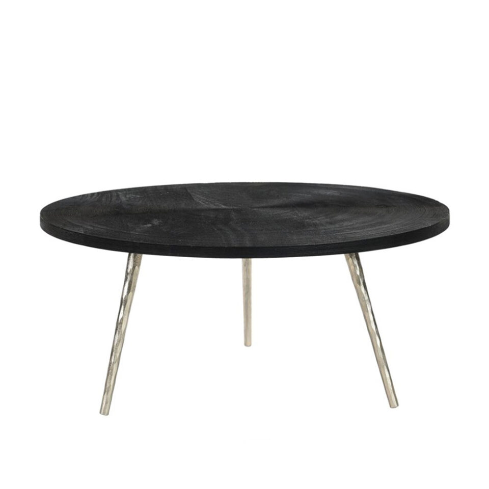 ZEN COFFEE TABLE ΜΑΥΡΟ ΑΣΗΜΙ 91x91x40cm