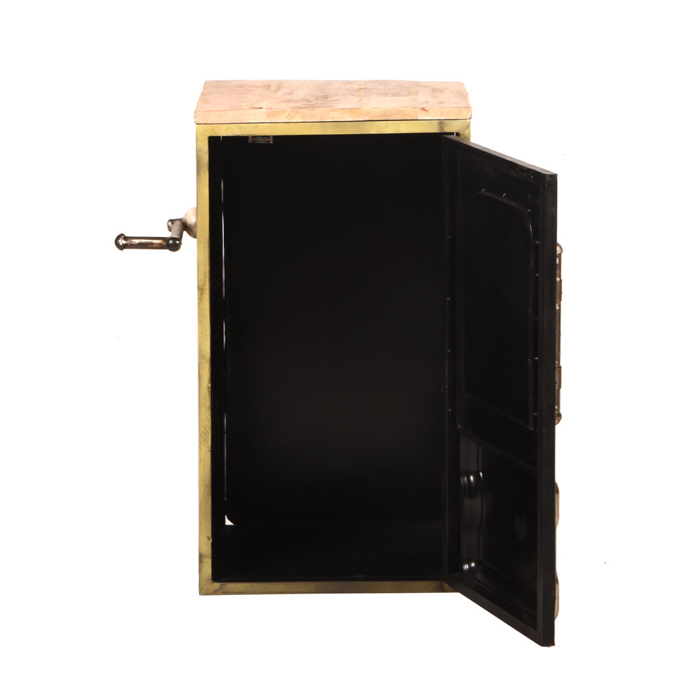 GAS PUMP SIDE TABLE ΠΟΛΥΧΡΩΜΟ ΜΕ PATTERN ΦΥΣΙΚΟ 57x36x71cm