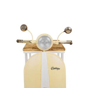 MINI VESPA SIDE TABLE ΜΕ ΡΑΦΙΑ CREAM ΛΕΥΚΟ ΦΥΣΙΚΟ 61x45x88cm