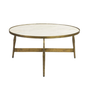 BLANCHE COFFEE TABLE ΛΕΥΚΟ BRASS ANTIQUE 81x81x41cm