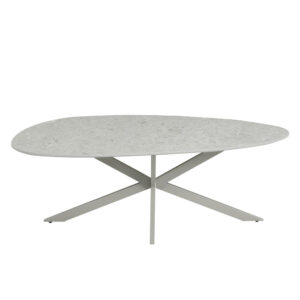 CASPIAN COFFEE TABLE ΓΚΡΙ ΜΕ ΟΨΗ ΜΑΡΜΑΡΟΥ LATTE 120x60x43cm