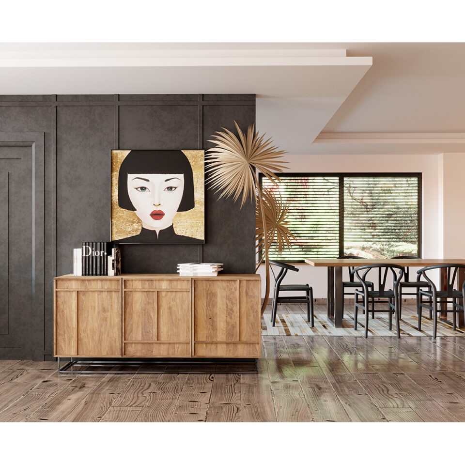 CRAFT ΜΠΟΥΦΕΣ 3ΠΟΡΤΕΣ ΦΥΣΙΚΟ 160x44x75cm