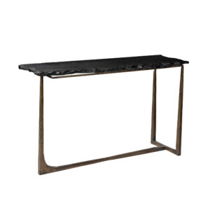 PIEDRA ΚΟΝΣΟΛΑ ΓΚΡΙ ΣΚΟΥΡΟ BRASS ANTIQUE 128x42x75cm