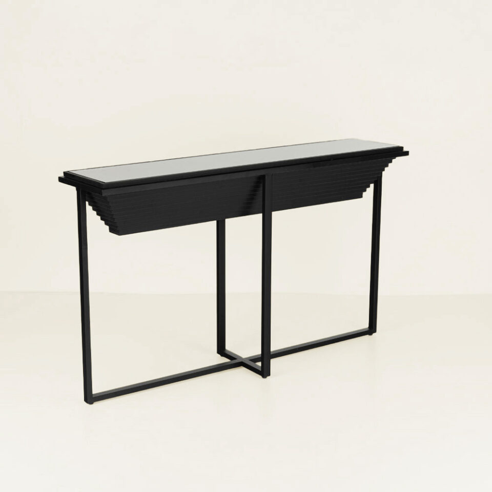 CHEOPS ΚΟΝΣΟΛΑ ΜΑΥΡΟ 134x32x82cm
