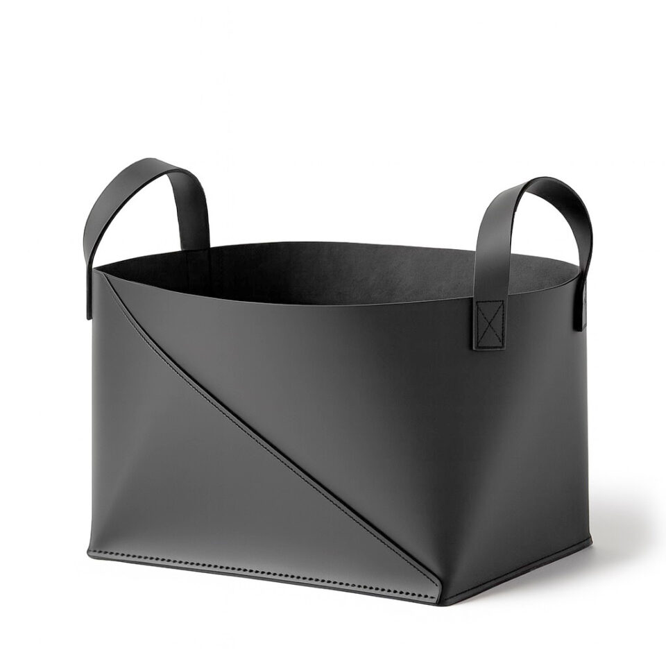 ΤΣΑΝΤΑ ΜΕ ΛΑΒΕΣ ΣΚΟΥΡΑ ΓΚΡΙ ΔΕΡΜΑΤΙΝΗ 32Χ22Χ24ΕΚ