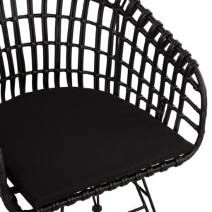 ΠΟΛΥΘΡΟΝΑ ΤΥΠΟΥ ΦΩΛΙΑ ΜΕΤΑΛΛΙΚΗ ΜΕ WICKER ΜΑΥΡΟ 59Χ56,5Χ83Υ εκ.
