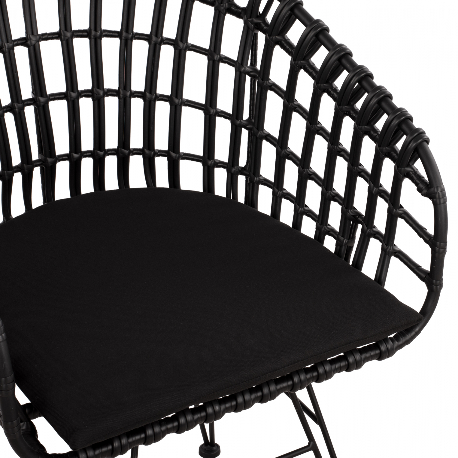 ΠΟΛΥΘΡΟΝΑ ΤΥΠΟΥ ΦΩΛΙΑ ΜΕΤΑΛΛΙΚΗ ΜΕ WICKER ΜΑΥΡΟ 59Χ56,5Χ83Υ εκ.