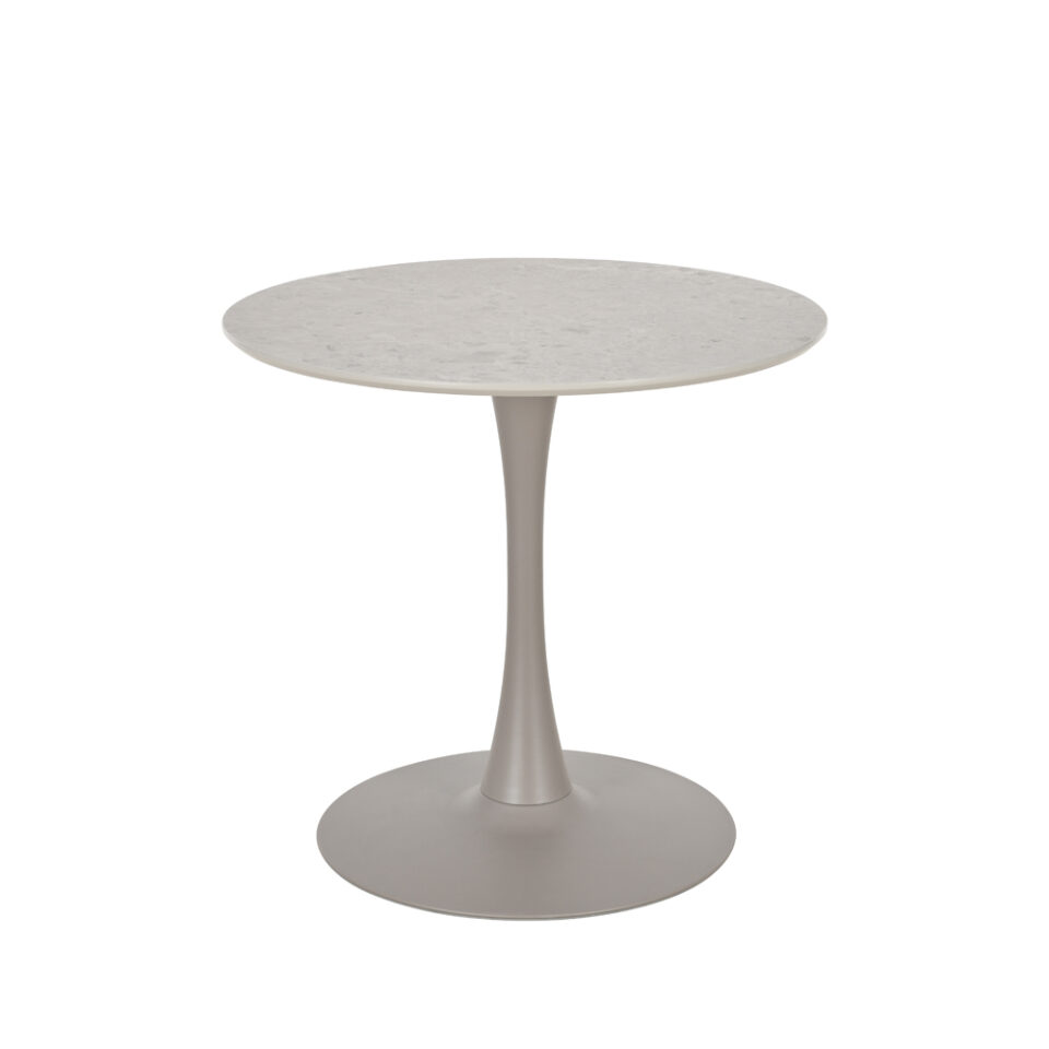 CASPIAN ΤΡΑΠΕΖΙ ΓΚΡΙ ΜΕ ΟΨΗ ΜΑΡΜΑΡΟΥ 80x80x75cm