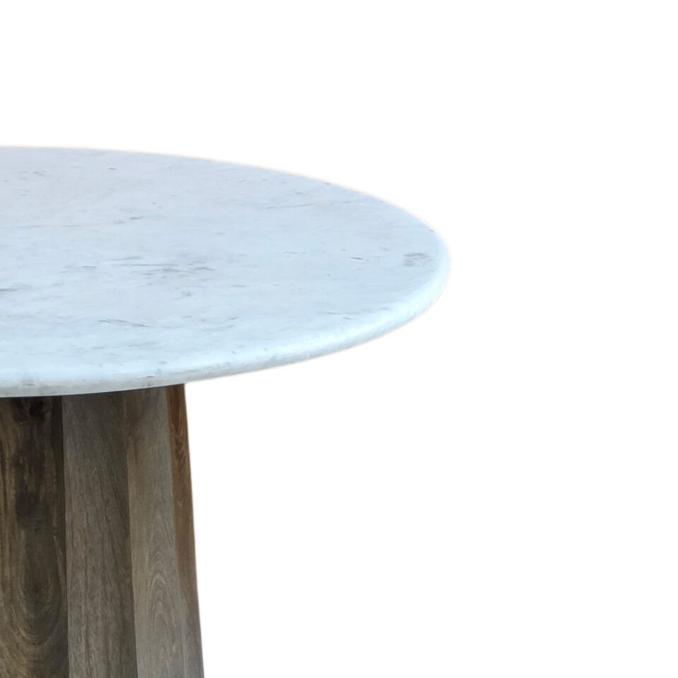 BORDS ΤΡΑΠΕΖΙ ΛΕΥΚΟ ΜΑΡΜΑΡΟ ΚΑΡΥΔΙ ΣΚΟΥΡΟ 120x120x77cm