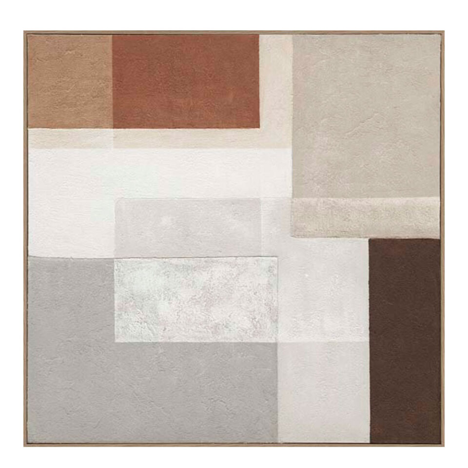 RAGNA SQUARE ΠΙΝΑΚΑΣ ΔΙΑΚΟΣΜΗΣΗΣ 100x100x5cm ΚΑΜΒΑΣ ΠΟΛΥΧΡΩΜΟ ΞΥΛΟ ΦΥΣΙΚΟ