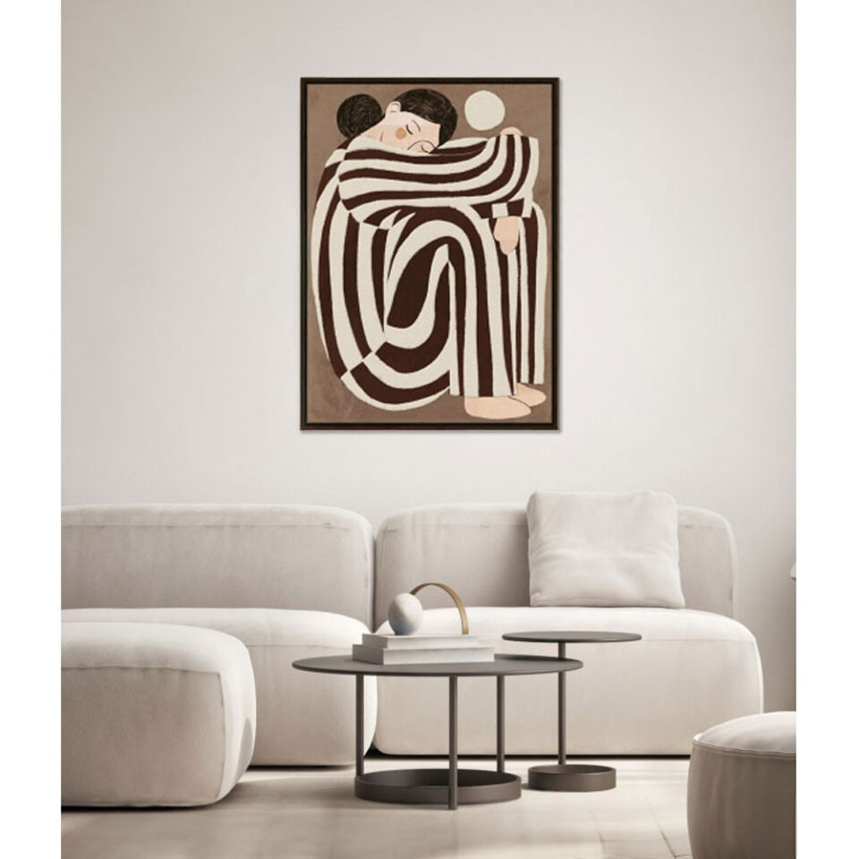ABBI B ΠΙΝΑΚΑΣ ΔΙΑΚΟΣΜΗΤΙΚΟΣ ΜΕ ΚΟΡΝΙΖΑ 80x120x4cm ΚΑΜΒΑΣ ΜΠΕΖ ΚΑΦΕ PS