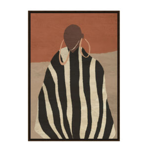 CIANNA ΠΙΝΑΚΑΣ ΔΙΑΚΟΣΜΗΤΙΚΟΣ ΜΕ ΚΟΡΝΙΖΑ 80x120x4cm ΚΑΜΒΑΣ TERRACOTTA ΜΠΕΖ ΚΑΦΕ PS