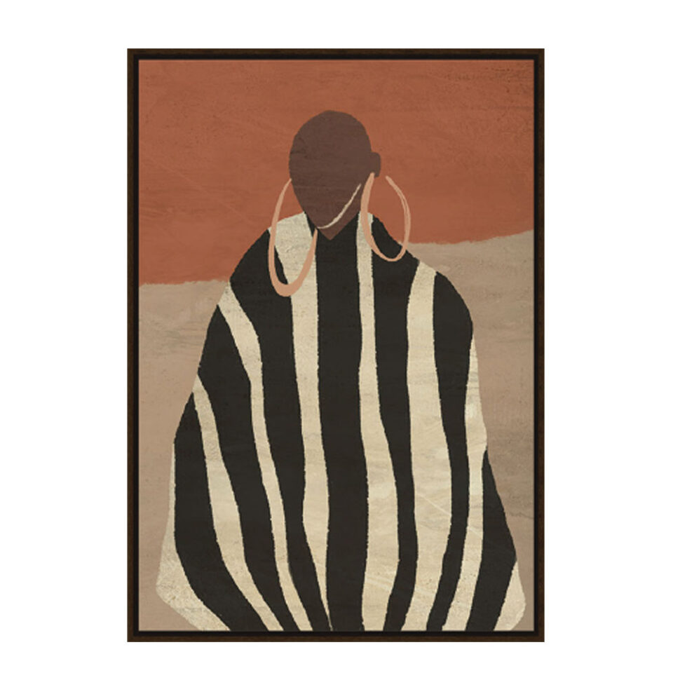 CIANNA ΠΙΝΑΚΑΣ ΔΙΑΚΟΣΜΗΤΙΚΟΣ ΜΕ ΚΟΡΝΙΖΑ 80x120x4cm ΚΑΜΒΑΣ TERRACOTTA ΜΠΕΖ ΚΑΦΕ PS