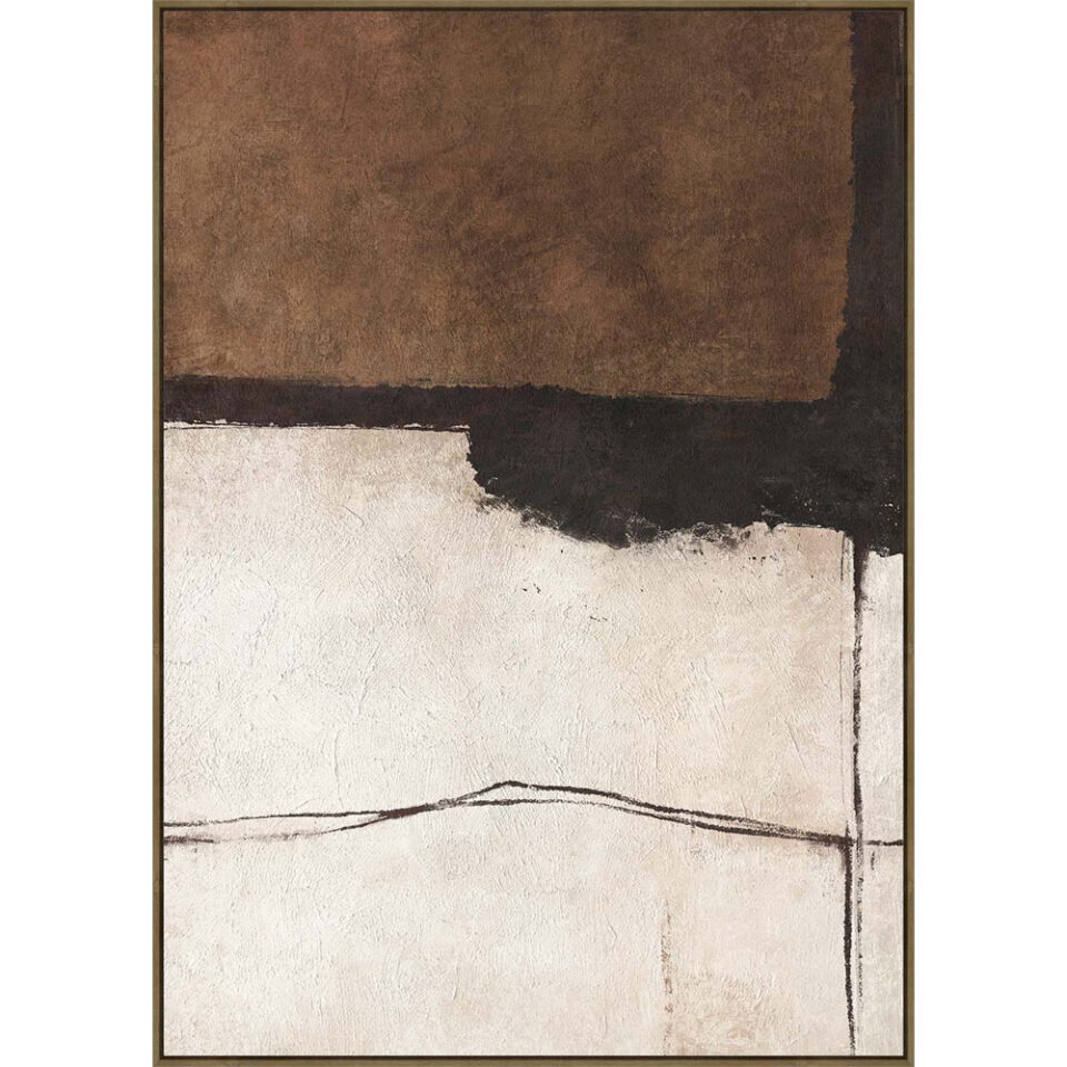 LOST IN TIME ΠΙΝΑΚΑΣ ΔΙΑΚΟΣΜΗΤΙΚΟΣ ΜΕ ΚΟΡΝΙΖΑ 80x120x4cm ΚΑΜΒΑΣ ΜΠΕΖ ΜΑΥΡΟ PP ΚΑΦΕ