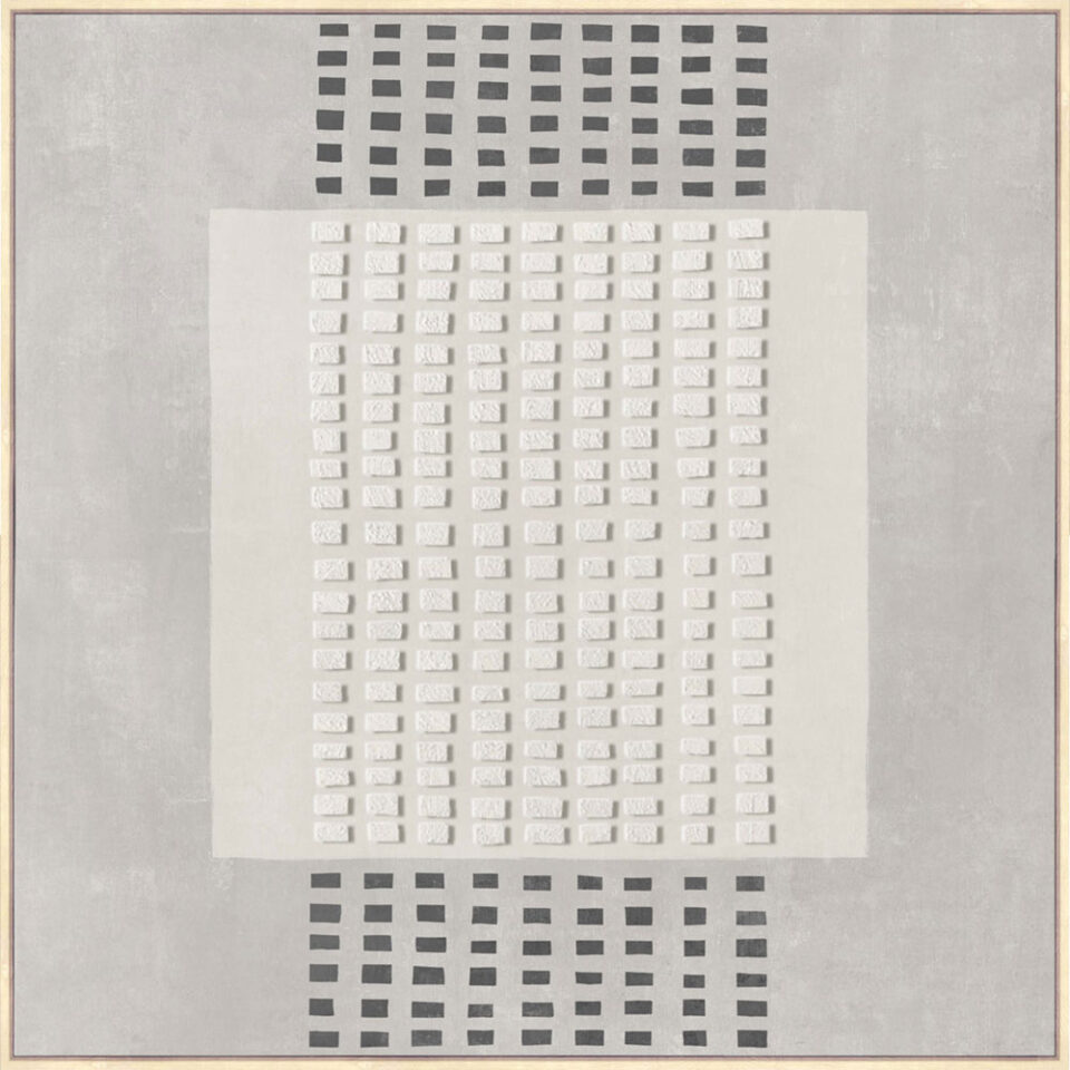 FRAMED DREAM ΠΙΝΑΚΑΣ ΔΙΑΚΟΣΜΗΤΙΚΟΣ ΜΕ ΚΟΡΝΙΖΑ 80x80x4cm ΚΑΜΒΑΣ ΓΚΡΙ ΑΝΟΙΧΤΟ ΜΠΕΖ ΞΥΛΟ