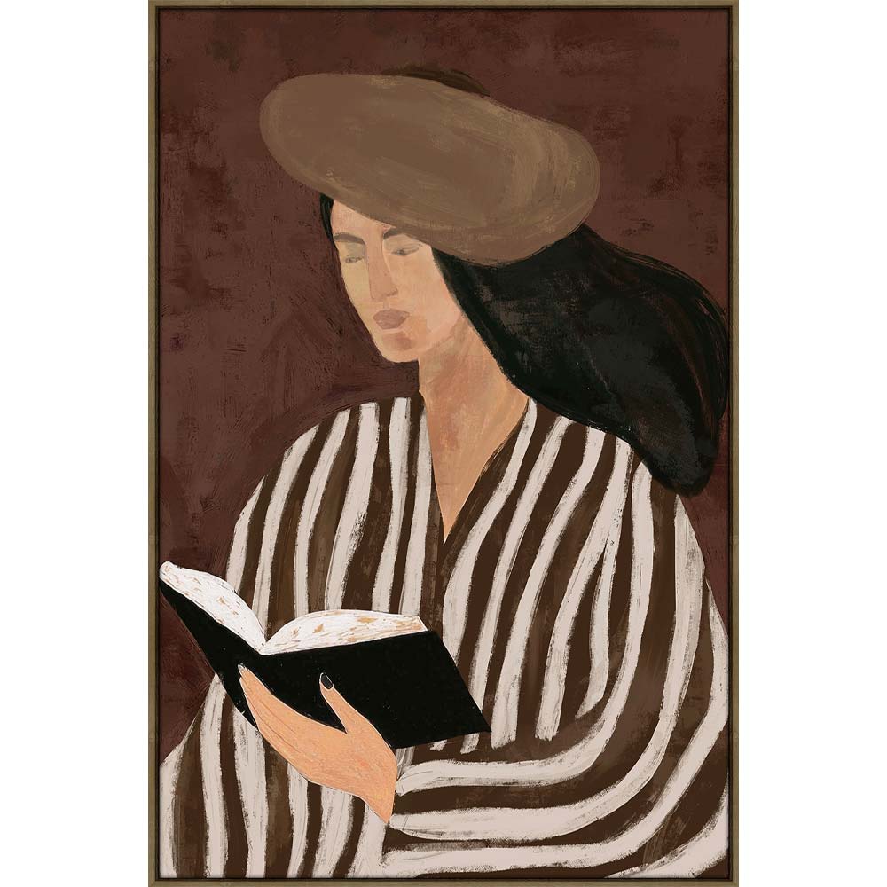 LITERARY CALM ΠΙΝΑΚΑΣ ΔΙΑΚΟΣΜΗΤΙΚΟΣ ΜΕ ΚΟΡΝΙΖΑ 80x120x4cm ΚΑΜΒΑΣ ΚΑΦΕ PP
