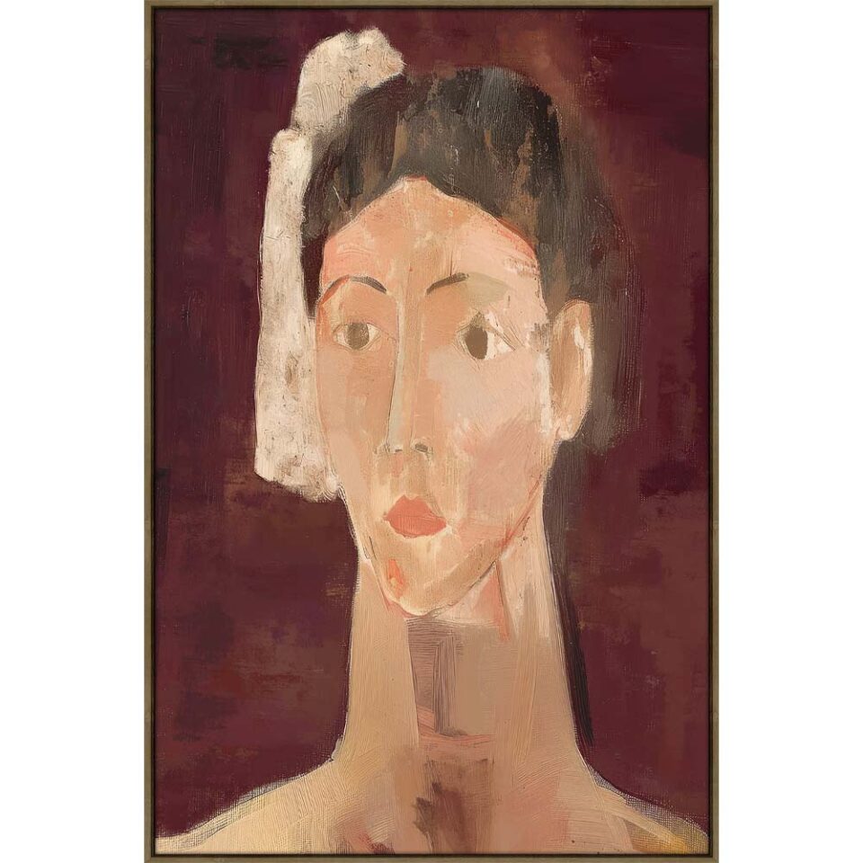 ETERNAL GAZE ΠΙΝΑΚΑΣ ΔΙΑΚΟΣΜΗΤΙΚΟΣ ΜΕ ΚΟΡΝΙΖΑ 80x120x4cm ΚΑΜΒΑΣ ΜΠΟΡΝΤΩ ΜΠΕΖ PP