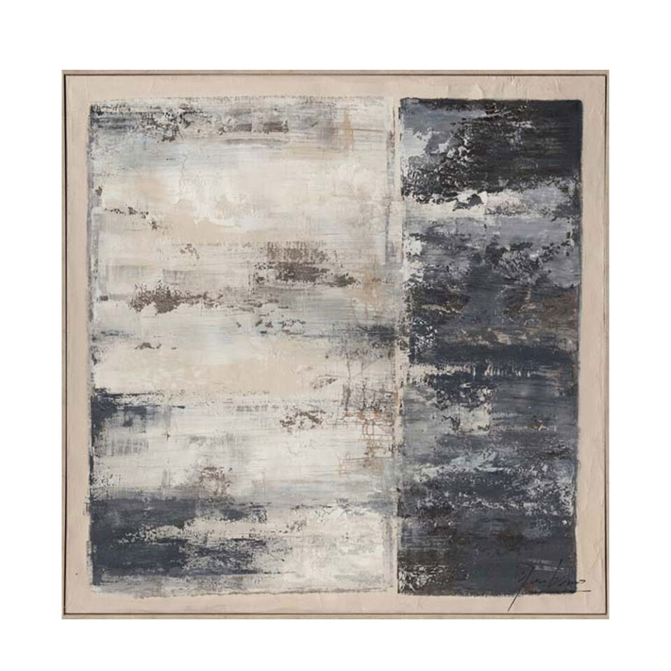 BLACK SEA ΠΙΝΑΚΑΣ ΔΙΑΚΟΣΜΗΤΙΚΟΣ ΜΕ ΚΟΡΝΙΖΑ 80x80x4cm ΚΑΜΒΑΣ BEIGE ΜΑΥΡΟ ΞΥΛΟ ΦΥΣΙΚΟ