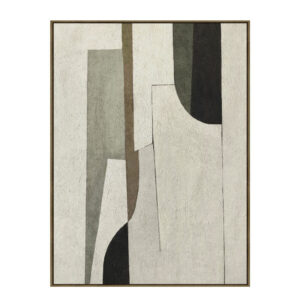 LINEAR ΠΙΝΑΚΑΣ ΔΙΑΚΟΣΜΗΤΙΚΟΣ ΜΕ ΚΟΡΝΙΖΑ 90x120x4cm ΚΑΜΒΑΣ ΜΠΕΖ ΓΚΡΙ ΜΑΥΡΟ ΞΥΛΟ ΦΥΣΙΚΟ