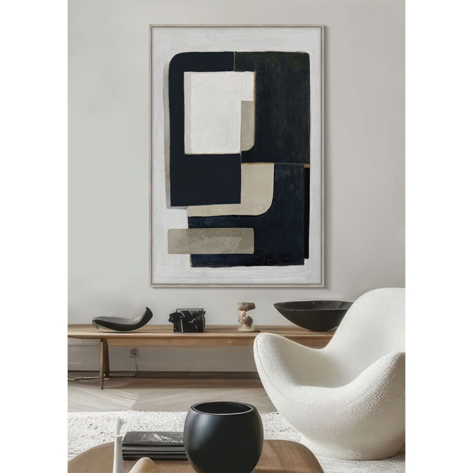 DEL SIL ΠΙΝΑΚΑΣ ΔΙΑΚΟΣΜΗΤΙΚΟΣ ΜΕ ΚΟΡΝΙΖΑ 80x120x4cm ΚΑΜΒΑΣ ΜΑΥΡΟ ΓΚΡΙ ΜΠΕΖ ΞΥΛΟ ΦΥΣΙΚΟ