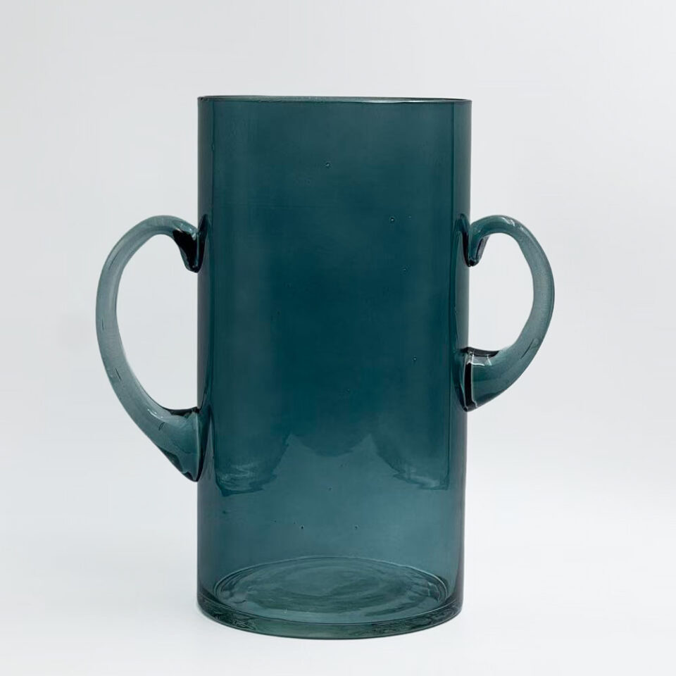 HANDLE ΒΑΖΟ 23x12x23.5cm ΓΥΑΛΙ ΜΠΛΕ