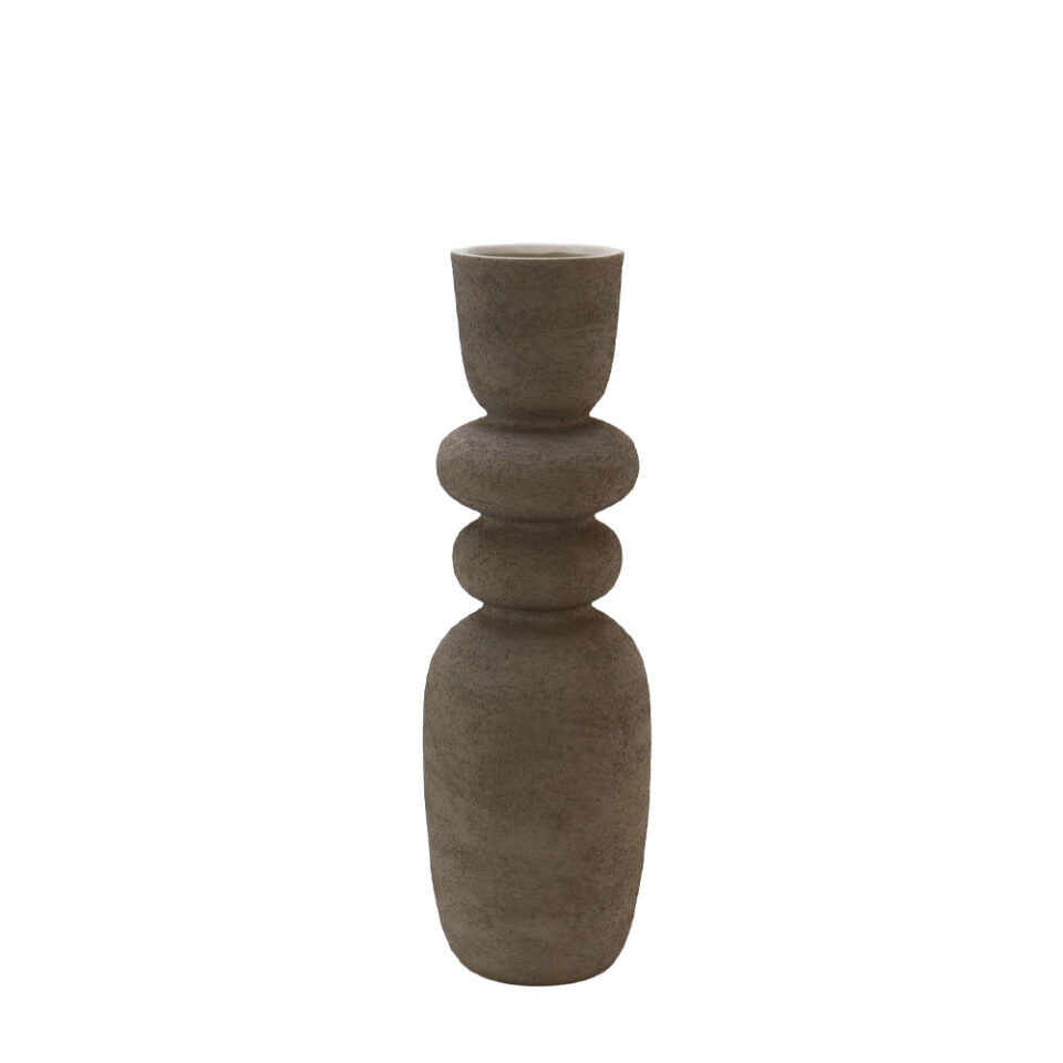 ZIRA ΒΑΖΟ 16.5x16.5x50cm ΚΕΡΑΜΙΚΟ ΓΚΡΙ
