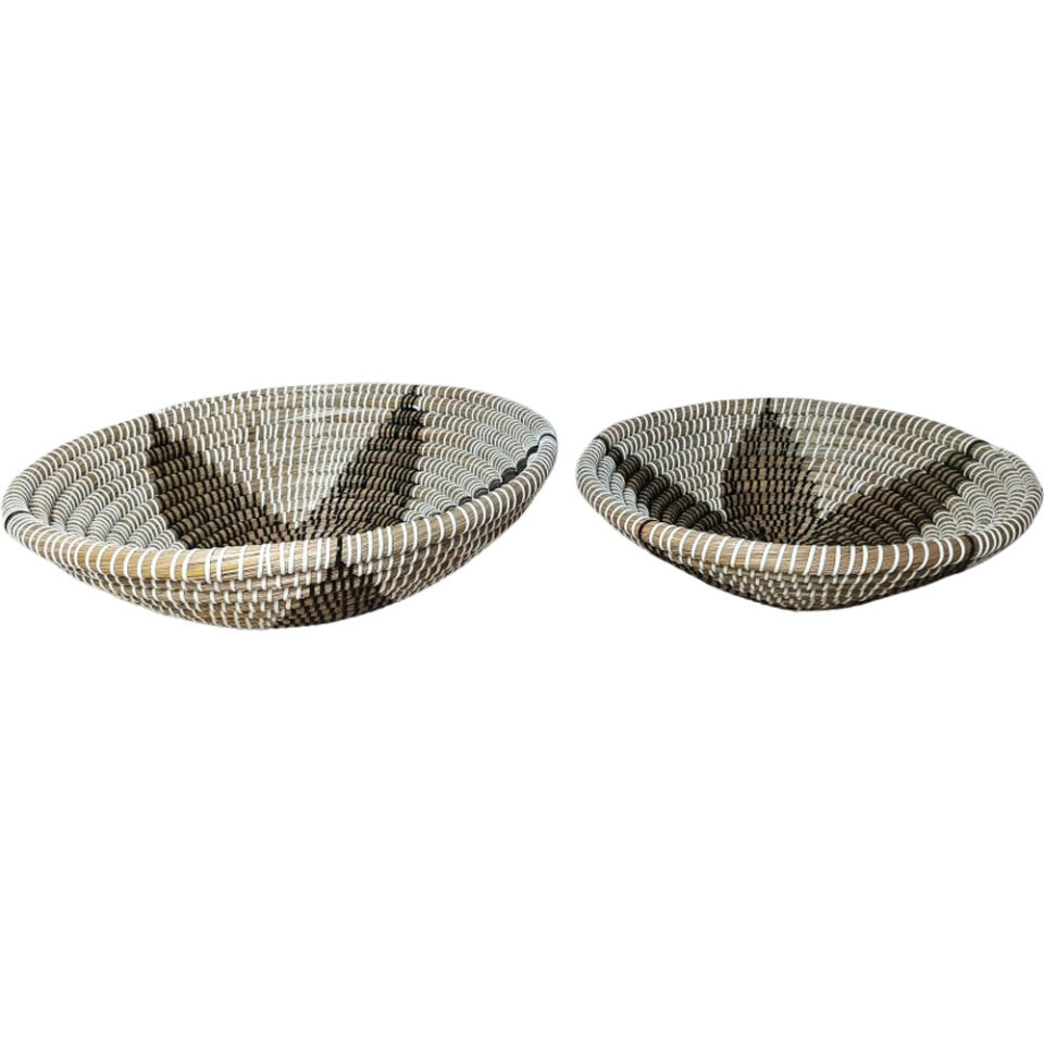 TARA ΜΠΩΛ ΔΙΑΚΟΣΜΗΣΗΣ SET 2ΤΜΧ 48x48x13cm KANSGRASS ΦΥΣΙΚΟ ΛΕΥΚΟ ΠΛΑΣΤΙΚΟ ΜΑΥΡΟ
