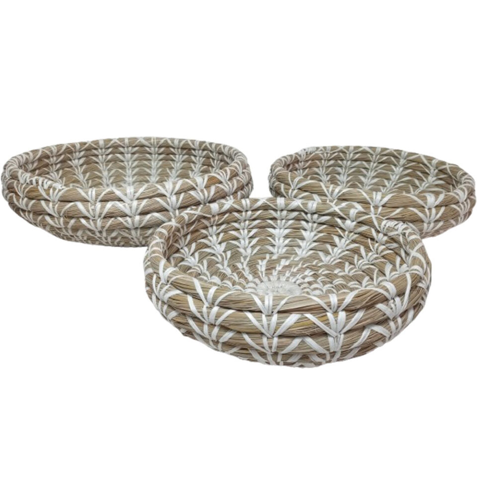 SURI ΜΠΩΛ ΔΙΑΚΟΣΜΗΣΗΣ SET 3ΤΜΧ 45x45x14cm KANSGRASS ΦΥΣΙΚΟ ΛΕΥΚΟ ΠΛΑΣΤΙΚΟ
