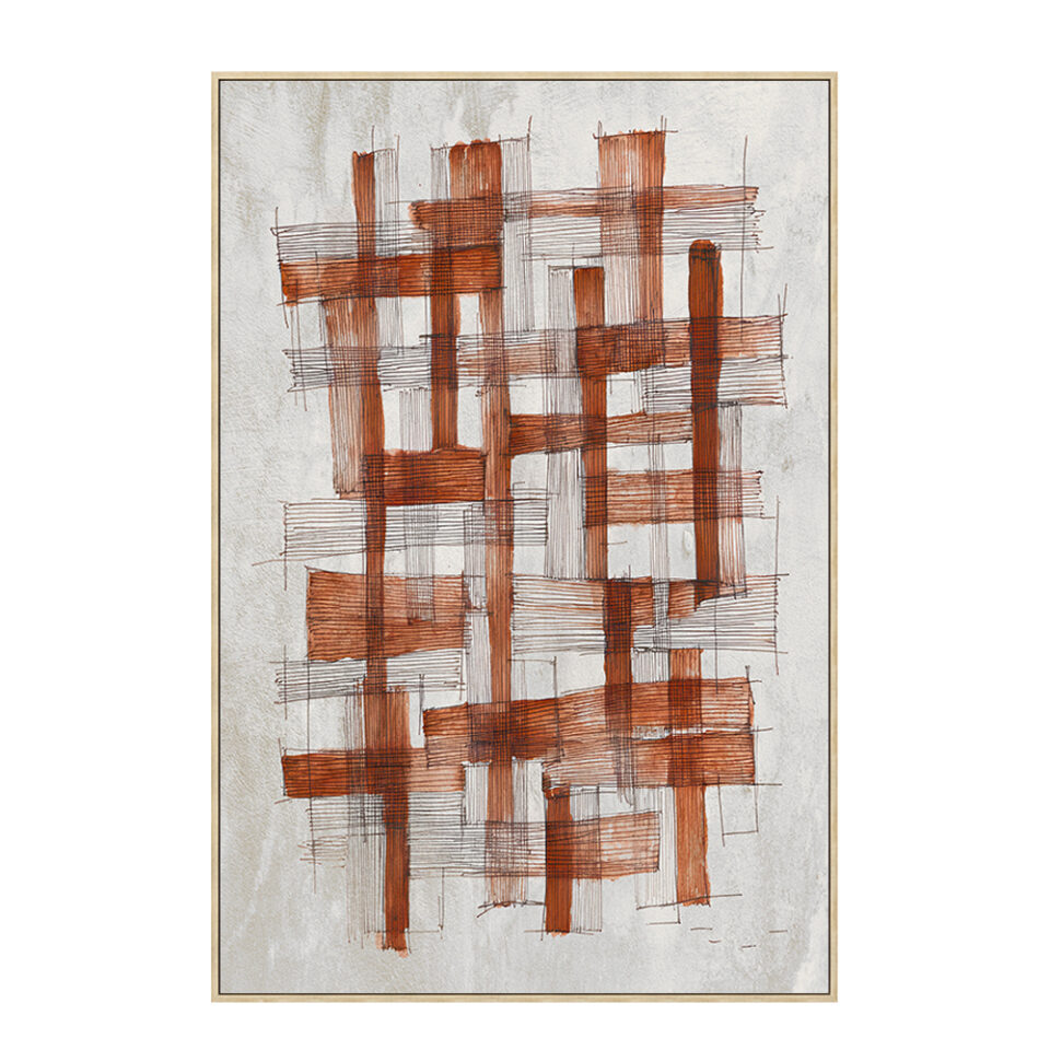 LINES ΠΙΝΑΚΑΣ ΔΙΑΚΟΣΜΗΤΙΚΟΣ ΜΕ ΚΟΡΝΙΖΑ 80x120x4cm ΚΑΜΒΑΣ ΕΚΑΙ ΓΚΡΙ ΑΝΟΙΧΤΟ ΞΥΛΟ
