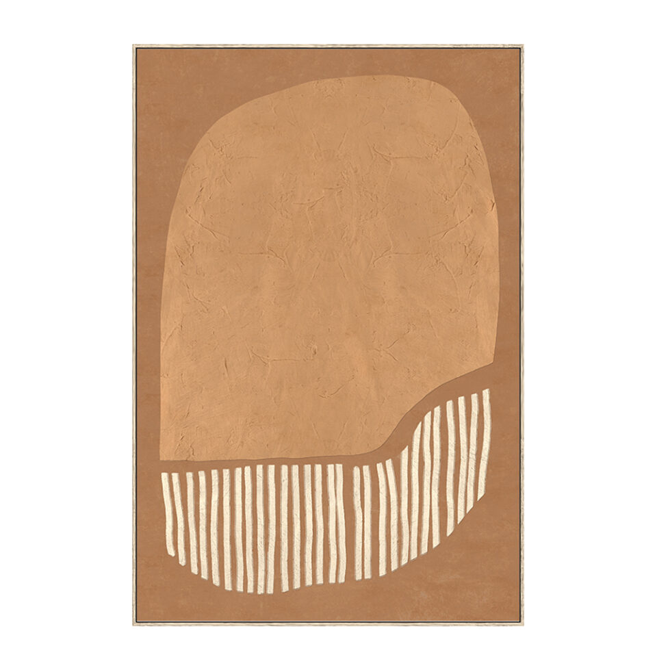 TIERRA ΠΙΝΑΚΑΣ ΔΙΑΚΟΣΜΗΤΙΚΟΣ ΜΕ ΚΟΡΝΙΖΑ 80x120x4cm ΚΑΜΒΑΣ ΚΑΦΕ ΛΕΥΚΟ ΞΥΛΟ