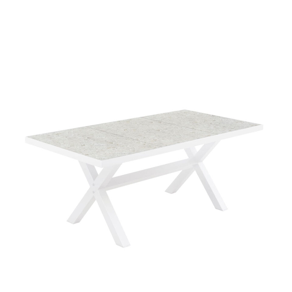 STABLE ΤΡΑΠΕΖΙ TERRAZZO ΛΕΥΚΟ 181x90.5x75cm