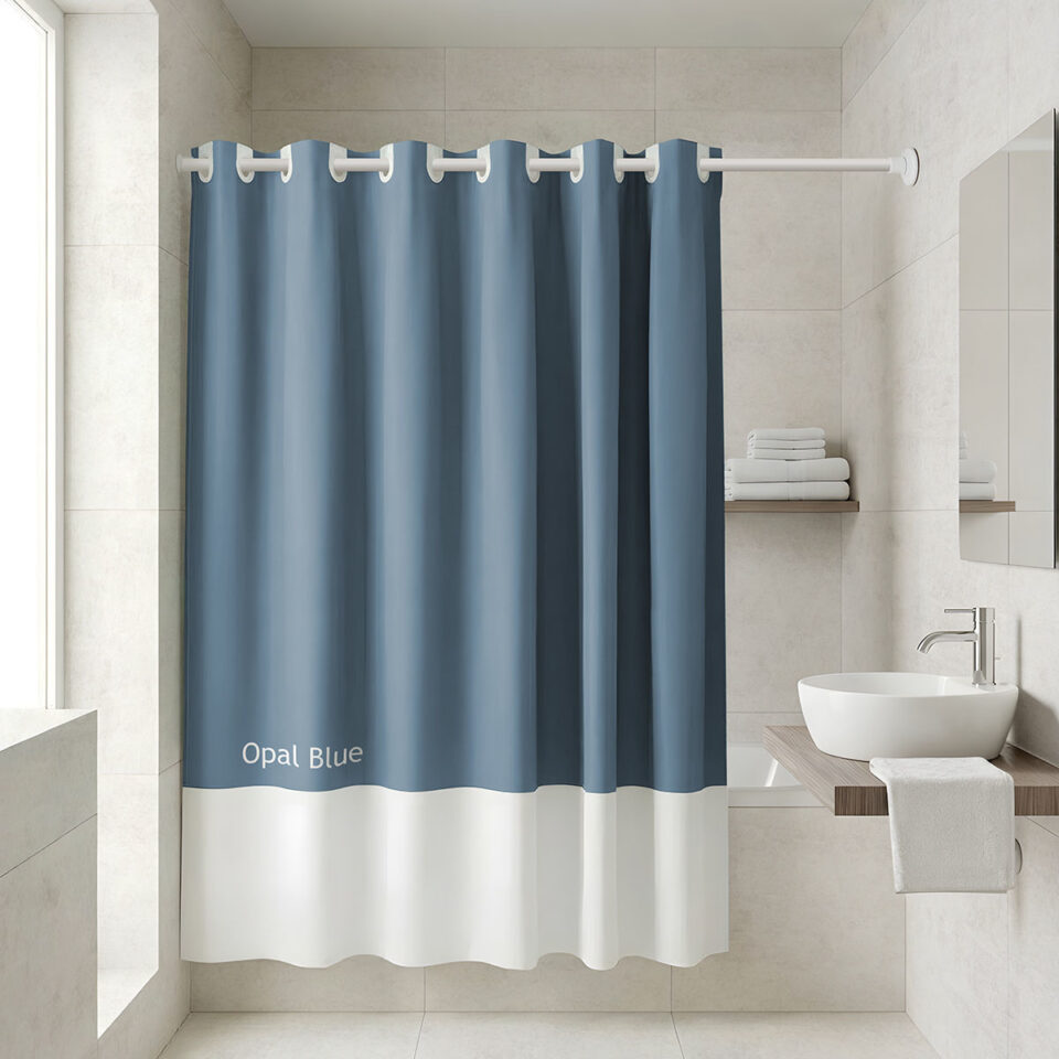 ΚΟΥΡΤΙΝΑ ΜΠΑΝΙΟΥ ΑΔΙΑΒΡΟΧΗ ΠΟΛΥΕΣΤΕΡΙΚΗ TONE LAB 180x194cm OPAL BLUE