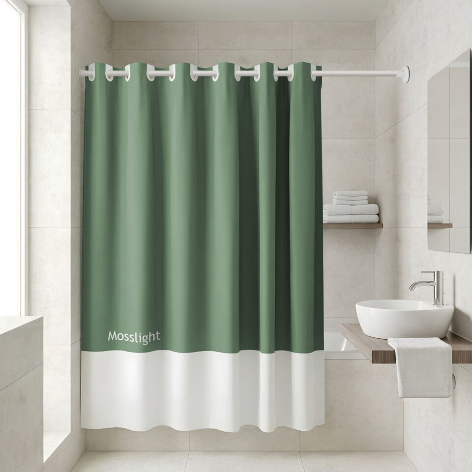 ΚΟΥΡΤΙΝΑ ΜΠΑΝΙΟΥ ΑΔΙΑΒΡΟΧΗ ΠΟΛΥΕΣΤΕΡΙΚΗ TONE LAB 180x194cm MOSSLIGHT