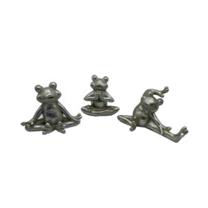 FROGGIES ΔΙΑΚΟΣΜΗΤΙΚΟ ΒΑΤΡΑΧΟΣ SET 3ΤΜΧ 16x8x11cm POLYRESIN ΑΣΗΜΙ