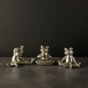 FROGGIES ΔΙΑΚΟΣΜΗΤΙΚΟ ΒΑΤΡΑΧΟΣ SET 3ΤΜΧ 16x8x11cm POLYRESIN ΑΣΗΜΙ