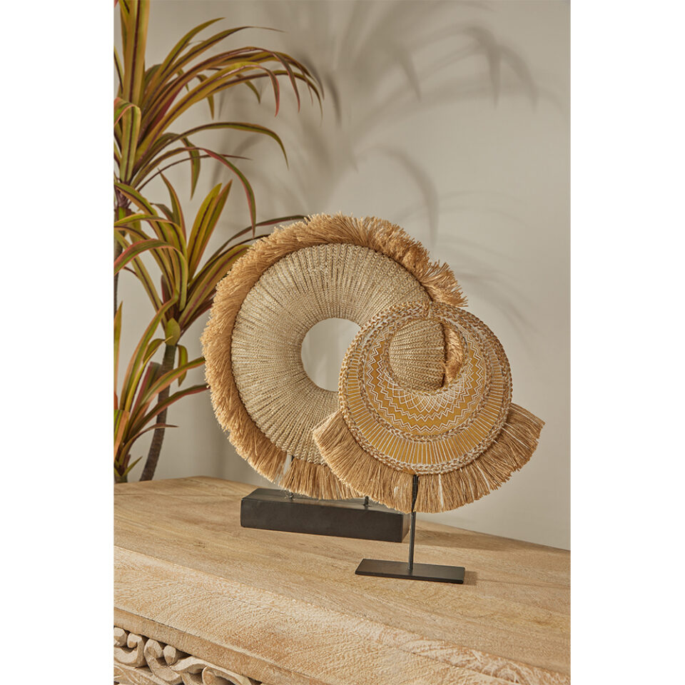FAN ΔΙΑΚΟΣΜΗΤΙΚΟ TOTEM 26x7x30cm POLYRESIN ΦΥΣΙΚΟ ΛΕΥΚΟ ΜΑΥΡΟ