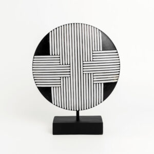 RANDER ΔΙΑΚΟΣΜΗΤΙΚΟ TOTEM 25x7x30cm POLYRESIN ΜΑΥΡΟ ΛΕΥΚΟ