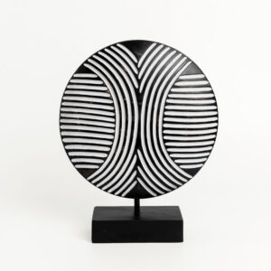 MOTI ΔΙΑΚΟΣΜΗΤΙΚΟ TOTEM 25x7x30cm POLYRESIN ΜΑΥΡΟ ΛΕΥΚΟ