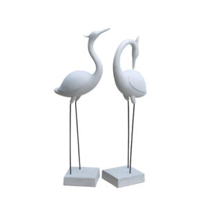 FLAMINGO COUPLE ΔΙΑΚΟΣΜΗΤΙΚΟ ΦΛΑΜΙΝΓΚΟ ΣΕΤ 2ΤΜΧ 41x26x116cm ΤΕΧΝΗΤΗ ΠΕΤΡΑ ΜΠΕΖ