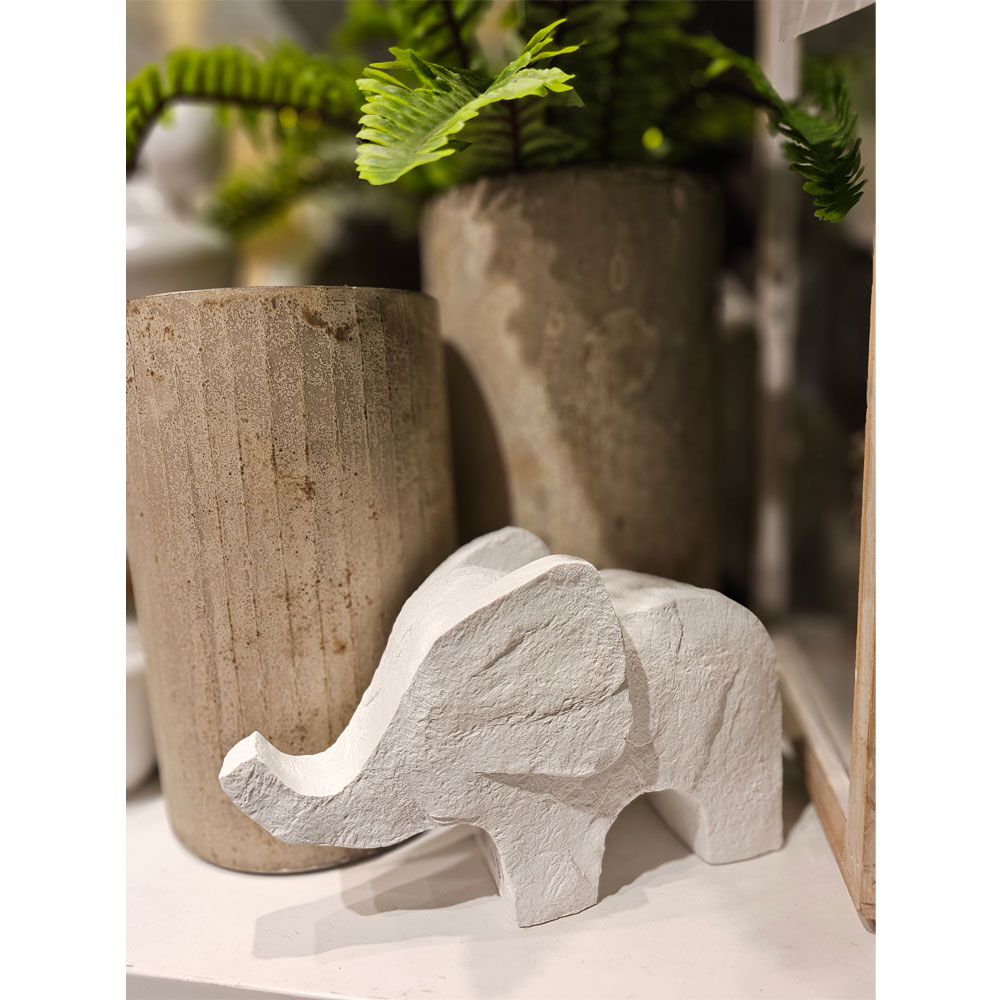 TOFI ΔΙΑΚΟΣΜΗΤΙΚΟ ΕΛΕΦΑΝΤΑΣ 24x9x15cm POLYRESIN ΛΕΥΚΟ