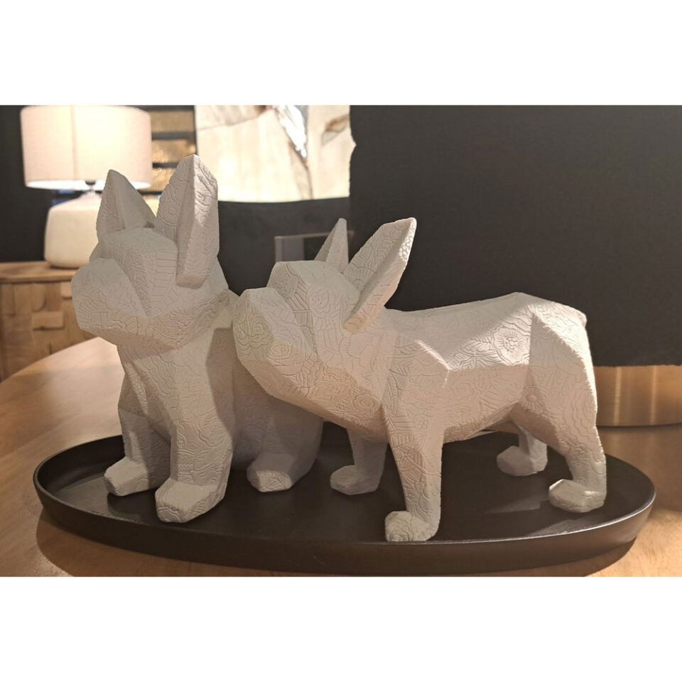 MONTY A ΔΙΑΚΟΣΜΗΤΙΚΟ ΣΚΥΛΟΣ 23x12x18cm POLYRESIN ΛΕΥΚΟ
