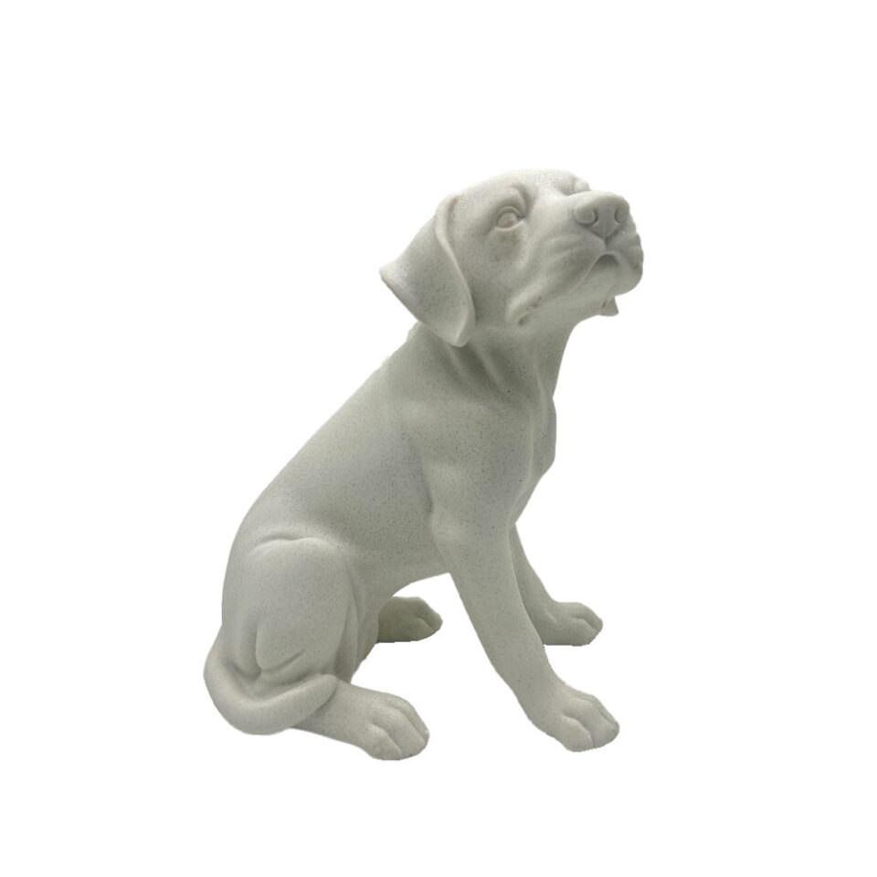 BORIS ΔΙΑΚΟΣΜΗΤΙΚΟ ΣΚΥΛΟΣ 24x18x29cm POLYRESIN ΛΕΥΚΟ