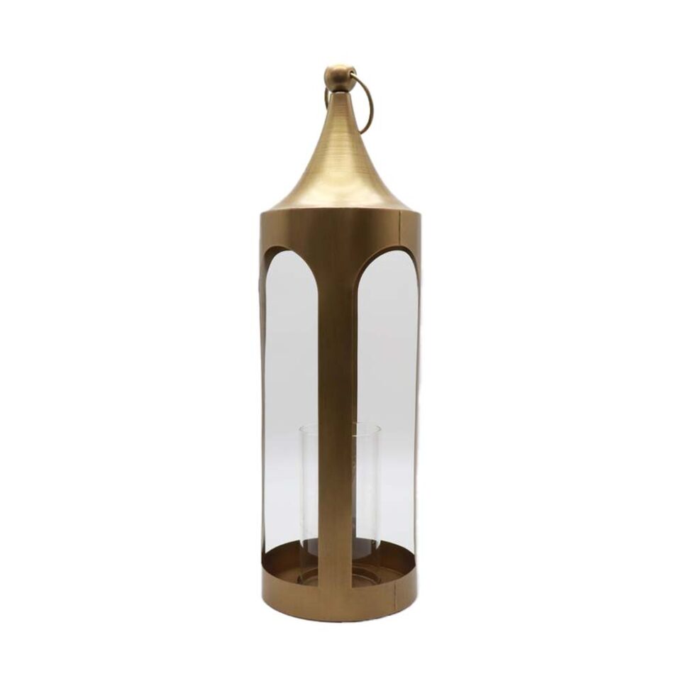 LUM ΦΑΝΑΡΙ ΡΕΣΩ 19x19x64cm ΜΕΤΑΛΛΟ ΧΡΥΣΟ ΜΕΤΑΛΛΙΚΟ ΓΥΑΛΙ