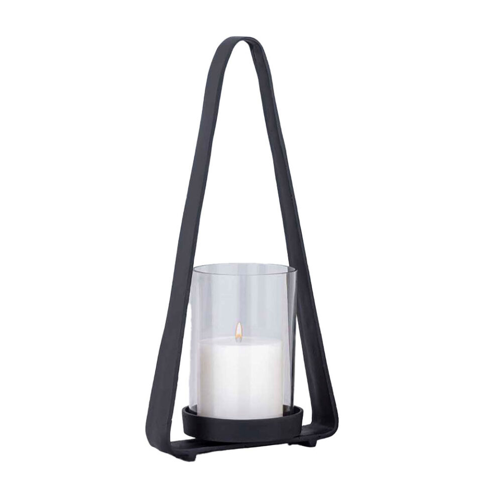 LUMINOUS ΦΑΝΑΡΙ 49x14x23cm ΑΛΟΥΜΙΝΙΟ ΜΑΥΡΟ ΓΥΑΛΙ