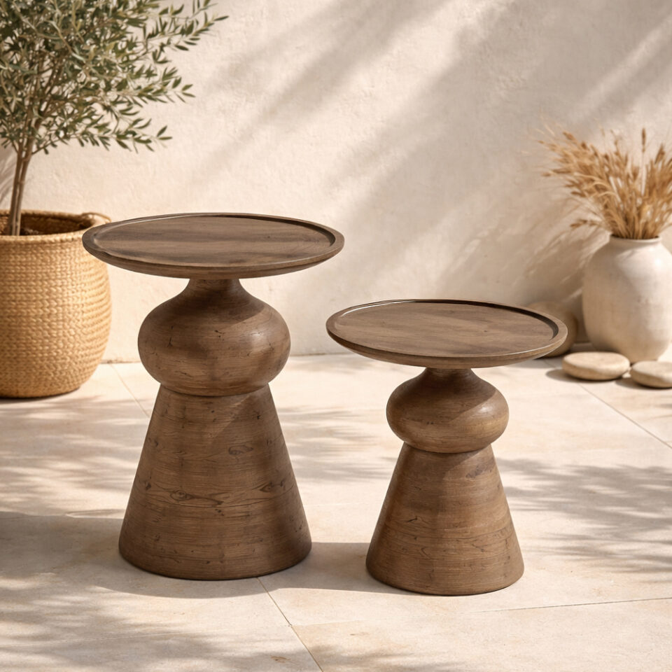 FIGURE SIDE TABLE ΚΑΡΥΔΙ ΑΝΟΙΧΤΟ 45x45x55cm