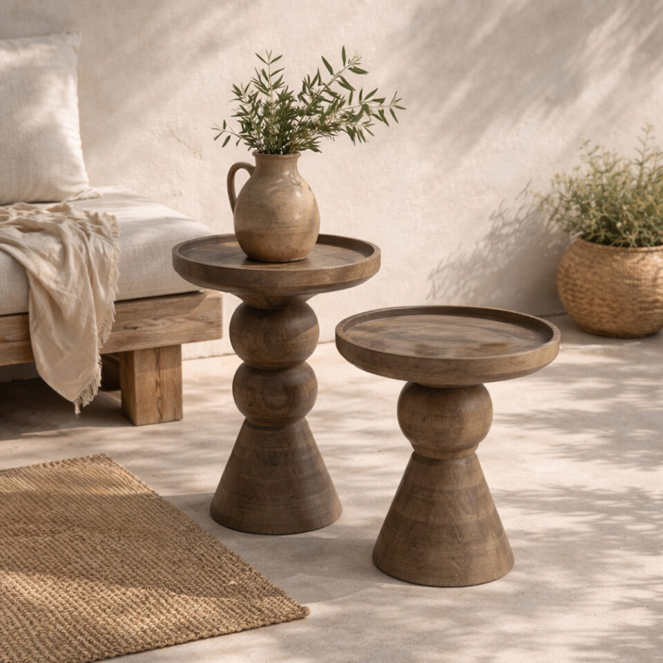 FORMAS SIDE TABLE ΚΑΡΥΔΙ ΑΝΟΙΧΤΟ 38x38x47cm