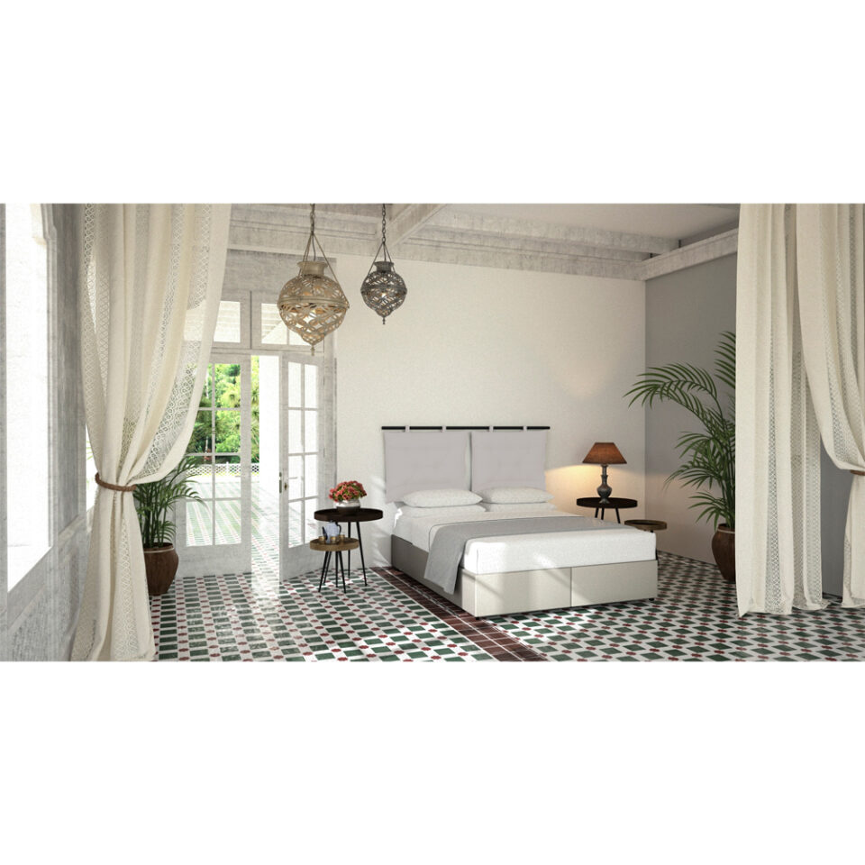 HANG BOX ΒΑΣΗ 160x200cm OFF WHITE 16-950 200x160x34cm