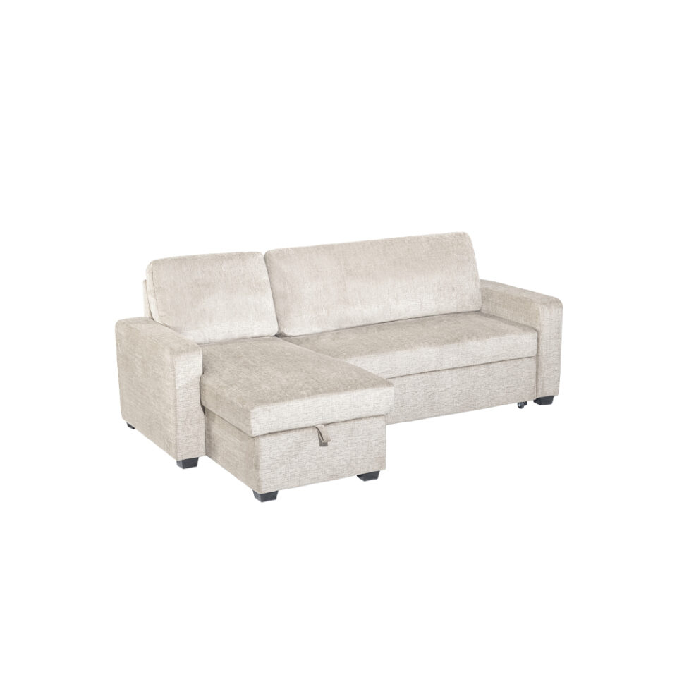 TRESOR ΚΑΝΑΠΕΣ ΚΡΕΒΑΤΙ ΓΩΝΙΑ ΑΝΑΣΤΡΕΨΙΜΗ OFF WHITE 223x145x91cm